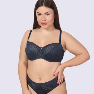 Бюстгальтер з напім'якими чашками та графічним мереживом