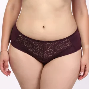 Трусики-сліпи з середньо посадкою та мереживною вставкою