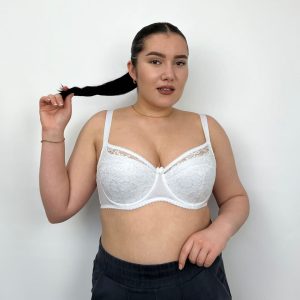 Бюстгальтер на кісточках з дубльованими чашками, білий, 85G