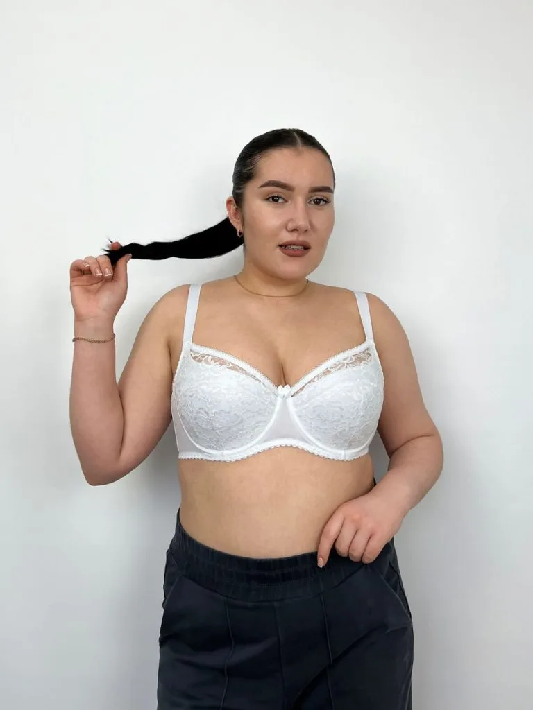 Бюстгальтер на кісточках з дубльованими чашками, білий, 85G